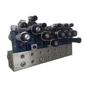 Bloc de distribution hydraulique à 6 voies, commande par solénoïde hydraulique 24V, état neuf - Product Image 3