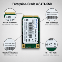 SSD MSATA 1 To MLC NAND SATA III, disque SSD interne, large plage de température (-40 à 85°C) pour ordinateur portable et système embarqué