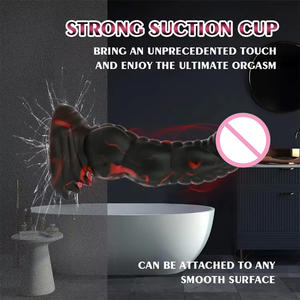 Silikon ejderha siyah büyük yapay penis 8 inç vajina Anal yetişkin seks oyuncak vantuz kadın mastürbasyon için yapay penis seks oyuncakları kadınlar için - Product Image 2