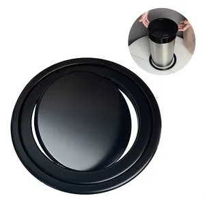 Rotondo nero cucina bagno incasso bulit-in in acciaio inox flip bidone della spazzatura coperchio contenitore dei rifiuti pattumiera coperchio del bidone della spazzatura