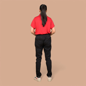 กางเกงยีนส์เอวสูงแฟชั่นสวมใส่สบายทุกวัน เอวยางยืด ผลิตตามสั่ง OEM กางเกงยีนส์ลำลองผ้าฝ้ายสำหรับผู้หญิง - Product Image 6