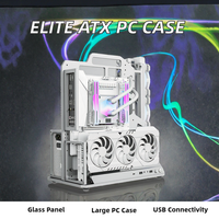 Socooler SOC-A Mid Tower ATX Gaming Computer Case Mini-ITX Compatible Panneau en verre trempé à trois faces en alliage d'aluminium Privé
