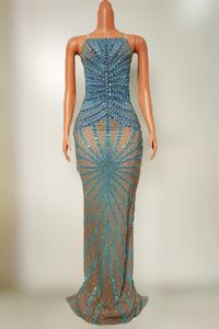 AD2524奢华水晶美人鱼舞会礼服一线派对礼服落地式晚礼服礼服优雅 - Product Image 2