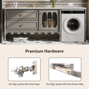 <span class=keywords><strong>Mobile</strong></span> <span class=keywords><strong>bagno</strong></span> da 48-92 pollici <span class=keywords><strong>con</strong></span> lavabo singolo, mobiletto retrò francese autoportante <span class=keywords><strong>con</strong></span> specchio intelligente antiappannamento/Armadietto a specchio - Product Image 5