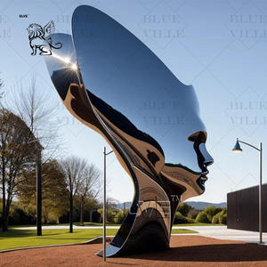 Grande sculpture d'animal en métal pour décoration extérieure BLVE, sculpture de <span class=keywords><strong>baleine</strong></span> creuse en acier inoxydable poli miroir - Product Image 6