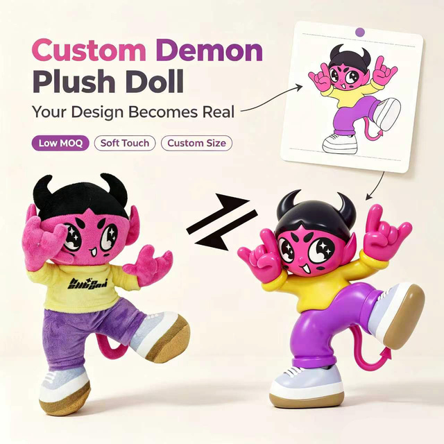 Custom Made Plushies with Logo Custom Plush Toys That Perfectly Match Vinyl Doll Design Blueprints Funny Company Mascot Toy
