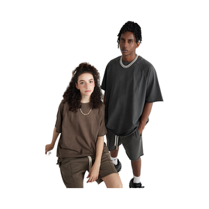 オーバーサイズ カジュアル 欧米風 Tシャツ 綿100% 180グラム ニット生地 無地 ユニセックス - Product Image 1