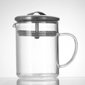 Tazza da Tè in Vetro Resistente al Calore con Coperchio in Acciaio Inox e Filtro, Design Minimalista, 600ml 400ml, per Casa e Ufficio - Product Image 4