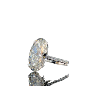 Anillo de Compromiso con Diamante Cultivado en Laboratorio, Corte Ovalado, Excelente Corte, VVS2, de 1 a 8 Quilates en Total, Oro Sólido de 14K, Certificado IGI - Product Image 2