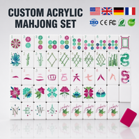 Jeu de tuiles de mahjong américain en acrylique de qualité supérieure, 160 pièces, logo personnalisé avec supports de cartes, vente en gros, expédition rapide, disponible dès maintenant