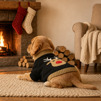 Pull en tricot acrylique chaud pour chien, motif renne de Noël, vêtements d'hiver pour chiots de petite, moyenne et grande taille