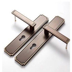 Poignée de porte carrée moderne de luxe, simple, <span class=keywords><strong>pour</strong></span> porte intérieure en bois, levier de verrouillage <span class=keywords><strong>pour</strong></span> portes françaises, chambre, salle de bain, ensemble de quincaillerie - Product Image 6