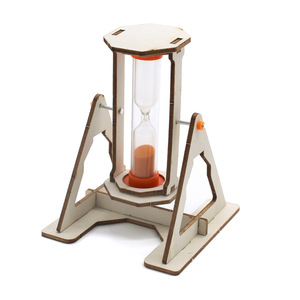 Kit d'horloge à sable en bois 90 mm x 90 mm x 115 mm, jouet scientifique éducatif pour enfants, modèle d'expérimentation physique DIY - Product Image 3
