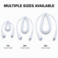 Kabel Spiral PVC Elektronik Kustom dengan Kawat Pegas Berongga, Terminal Putar Tiga Pin, Konduktor Tembaga Murni, 2 Inti, untuk Pemrosesan Kabel Spiral