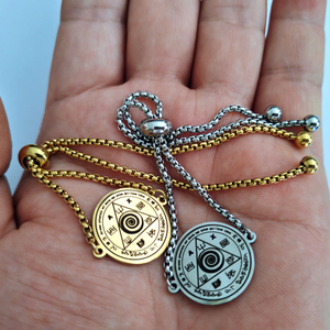 Talisman magique porte-bonheur d'Abraxas pour contrôler votre vie avec les esprits, meilleure amulette pour l'argent, bracelet pendentif en acier inoxydable - Product Image 4