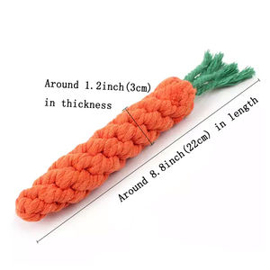 Mainan anjing peliharaan tahan gigit, membersihkan gigi, tali katun, sayur, wortel, mainan anjing piaraan - Product Image 6