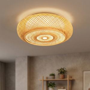 Lampe suspendue moderne en bambou avec température de couleur réglable et garantie de 2 ans pour l'éclairage LED de cuisine - Product Image 3