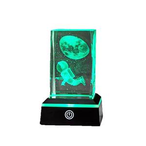 <span class=keywords><strong>Projecteur</strong></span> de cristal cube, veilleuse moderne, design géométrique 3D, capteur tactile, alimentation USB, lumière ambiante multicolore, ornement de maison - Product Image 5