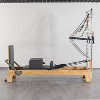 Reformer Pilates Emax en Bois Durable, Portable, Réglable et Multifonctionnel, Demi-Trapec, Garantie 5 Ans, Lit de Studio de Yoga Commercial