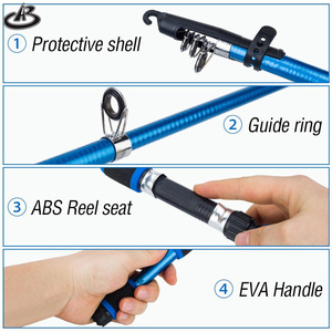 <span class=keywords><strong>Canne</strong></span> à pêche télescopique en fibre de carbone ultra-courte de 1,8 m, moulinet à lancer, lente, 60 g, EVA, ensemble de leurres pour eau salée, pêche en rivière - Product Image 4