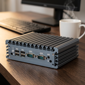 Hvaeipc HW-N460 มินิพีซีอุตสาหกรรมสำหรับเล่นเกมแบบไร้พัดลม Intel J6412 Quad Core พร้อมพอร์ต <span class=keywords><strong>LAN</strong></span> คู่ 2 พอร์ต COM RS232/485 VGA รองรับ SSD ใช้งานกับ <span class=keywords><strong>Windows</strong></span> 10 - Product Image 1