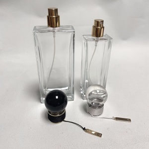 Grand flacon de parfum vide transparent carré de 100ml avec capuchon à sertir pompe de pulvérisation d'atomiseur vide pour parfum - Product Image 5