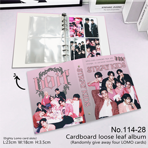Enlace para Todos <span class=keywords><strong>los</strong></span> Modelos |   Carpeta para Tarjetas de Kpop Stray Kids /pink and Black/Bantan Boys, 80 Ranuras con Páginas de Repuesto - Product Image 2