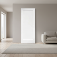 Porte de chambre moderne en bois massif pré-montée GELLJA, norme européenne, isolation phonique, cadre en verre, ouverture coulissante, finition complète