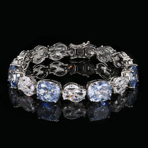 Fashion Jewelry Eco-friendly <b>Copper</b> 10*12MM Pink Cubic Zirconia <b>Bracelet</b> Personnaliser for Customized Style Statement - Product Image 4
