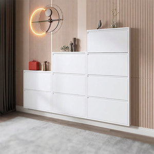 Meuble à chaussures en acier grande capacité, organisateur de chaussures en métal fin avec 3 bacs basculants pour entrée et couloir, gain de place - Product Image 3