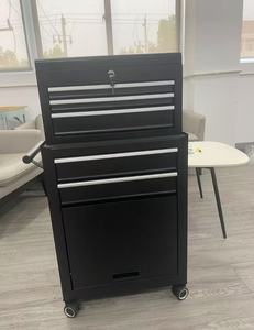 Coffre à outils roulant à 6 tiroirs, armoire verrouillable, roulettes pivotantes, poignée latérale, en bois et acier inoxydable, pour salon, garage, atelier - Product Image 3