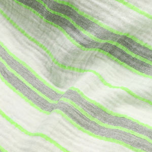 Tissu de coton en mousseline de <span class=keywords><strong>gaze</strong></span> <span class=keywords><strong>double</strong></span> couche teint en fil de crêpe froissé à motif rayé mignon pour bébé pyjama - Product Image 5