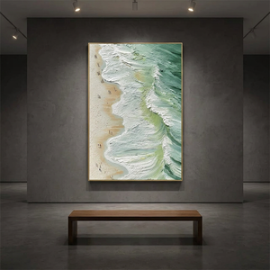 งานศิลปะติดผนังแบบผสมผสานวัสดุต่างๆ ภาพวาดบุคคลวาดด้วยมือ พร้อมกรอบไม้หินธรรมชาติ เชือกป่าน และโลหะ รูปทรงสี่เหลี่ยม รุ่นใหม่ล่าสุด - Product Image 2