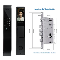 Reconnaissance faciale 3D TTLock APP Video 6068 Serrure de porte intelligente de sécurité électronique avec 6 voies de déverrouillage
