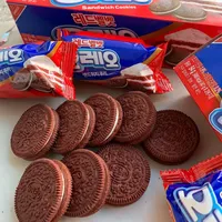 Biscuits sandwich coréens importés en gros, 84g, halal, multi-saveurs, biscuits exotiques pour le bureau
