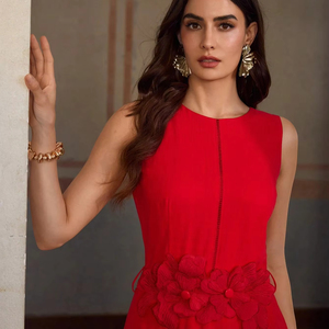 Kadın kırmızı dantel abiye zarif rahat doğum günü Gala parti önlük rahat veya resmi günler için elbiseler içerir - Product Image 2