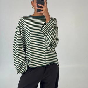 Sudaderas Personalizadas <span class=keywords><strong>de</strong></span> Cuello Redondo Estilo Urbano, Oversize con Hombros Caídos, <span class=keywords><strong>Manga</strong></span> <span class=keywords><strong>Larga</strong></span> para <span class=keywords><strong>Mujer</strong></span>, Camisetas <span class=keywords><strong>de</strong></span> <span class=keywords><strong>Manga</strong></span> <span class=keywords><strong>Larga</strong></span> con Cuello en Bloques <span class=keywords><strong>de</strong></span> Color - Product Image 5