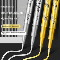 Marqueur à finition métallique Or Argent Stylo Peinture Marqueur de signature Effet Métallique Stylo de signature à base d'eau Stylo de contour à pointes dures et souples