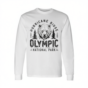 T-shirt à manches longues du parc national olympique Hurricane Ridge, motif montagne de Washington - Product Image 2