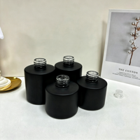 Bouteille en verre ronde pour diffuseur à bâtonnets, personnalisée, 50 ml, 100 ml, noir mat, blanc, colorée, avec bouchon à vis, sérigraphie, emballage carton
