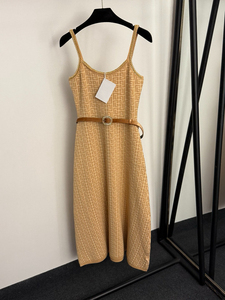 Robe décontractée pour femme avec nouvelle chaîne à motif jacquard <span class=keywords><strong>labyrinthe</strong></span> col perlé sangle tricotée - Product Image 5
