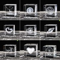 Vente en gros de blocs de verre cristal K9 vierges pour gravure laser 3D, fournisseur de fabrication de cristal