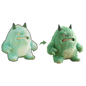 Nuovi Peluche Mostro Colorato 2024, Animali Demoni Carini in Cotone PP, Cuscino Morbido Personalizzabile, Regalo - Product Image 1