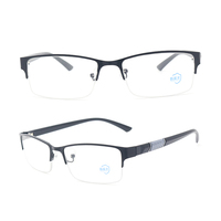 Lunettes optiques anti-lumière bleue pour hommes d'affaires, lunettes d'ordinateur ultra-légères à demi-monture, montures de lunettes en métal unisexe, diamant carré