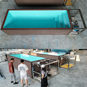 Contenedor listo para piscina grande de fibra de vidrio en la azotea de 8x4 metros para familias con chorro de natación - Product Image 6