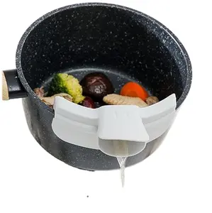 Kitchen Gadgets Cute Duckbill Drain Pans Round Mouth Edge Deflector Plastic Pot Strainer Soup Pasta Colander