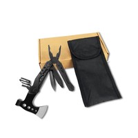Outil multifonction 16 en 1 pour le camping et la survie avec hache, scie, pinces, sifflet, marteau |   Accessoires de camping avec tournevis et ouvre-bouteille