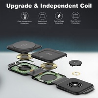 Personnalisé Multifonctionnel 3 en 1 Pliable 15W pour Voyage Maison Chargeur Sans Fil pour Iphone 12 15 16 Pro Max Montre Écouteur