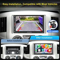 7 pouces 2 Din autoradio stéréo autoradio sans fil Android CarPlay avec caméra de recul AHD IPS écran tactile miroir lien BT 5.0 RDS AM FM