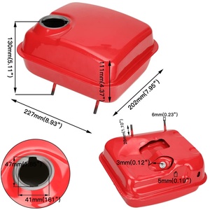 HIAORS réservoir d'essence avec <span class=keywords><strong>bouchon</strong></span> en acier inoxydable pour Predator 212cc Coleman CT200u KT196 GX160 Mini vélo Go Kart petit Clone moteur rouge - Product Image 2